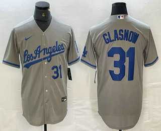 Men's Los Angeles Dodgers #31 Tyler Glasnow Gray Alternate Player Number Team Logo Cool Base Jersey,We sell and wholesale Men's Los Angeles Dodgers #31 Tyler Glasnow Gray Alternate Player Number Team Logo Cool Base Jersey on line form chian!